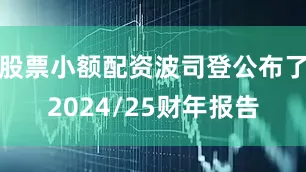 股票小额配资波司登公布了2024/25财年报告